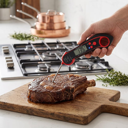 RIZGHWOY Meat Thermometer, Waterproof, Foldable, 500C Heat Tolerant | Magnetic Mount, Waterproof Design, Foldable Probe, Read, 572F Range, For Home Grillers & Bakers