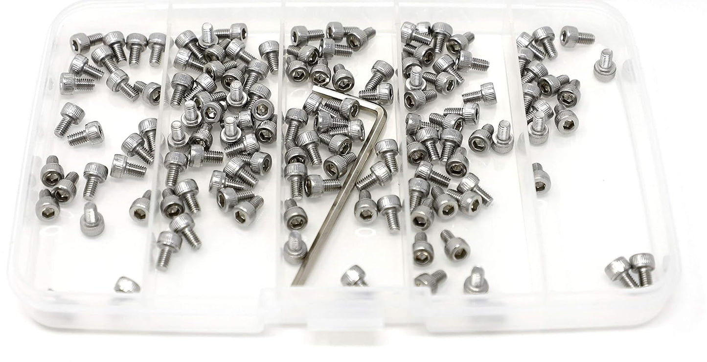 iexcell 25 Pcs M6 x 20mm Thread Pitch 1 mm Stainless Steel 304 Hex Socket Head Cap Screws Bolts Kit