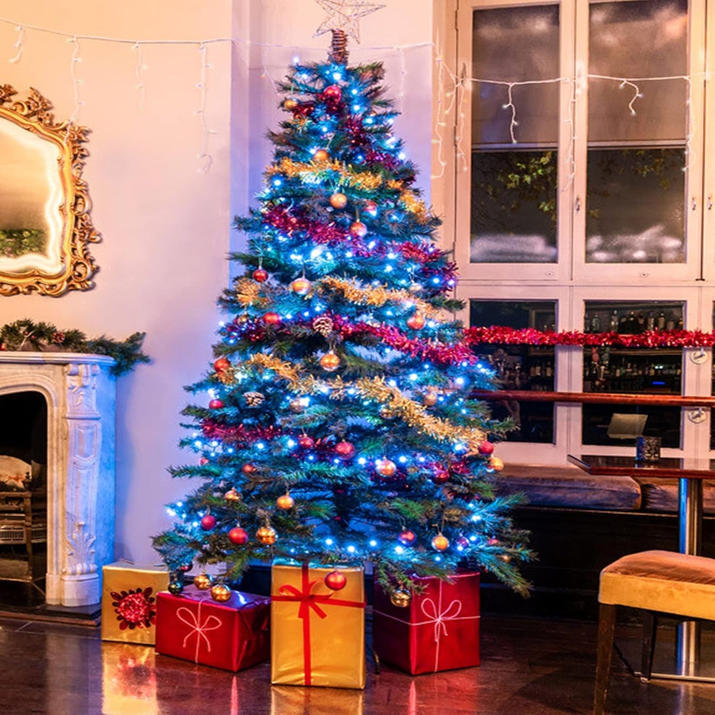 JMEXSUSS 66ft 200 LED Halloween Lights Outdoor, Orange String Lights Clear Wire, 8 Modes Orange Halloween Christmas String Lights Plug in for Tree Indoor Patio Garden Thanksgiving Decorations