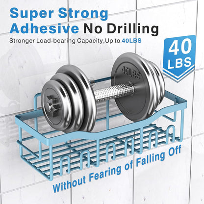 EUDELE 5-Pack Rustproof Stainless Steel Shower Caddy – No Drill Adhesive Bathroom Organizer with Large Capacity, Spacious Shower Shelves for Inside Shower, Kitchen & Home Decor Storage