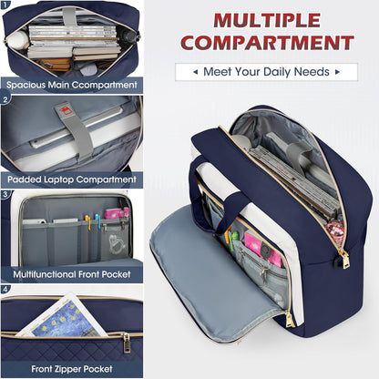 Laptop Bag 17 Inch Laptop Briefcase for Women Waterproof Computer Messenger Bag Professional Laptop Case for Business Work - PuriLite
