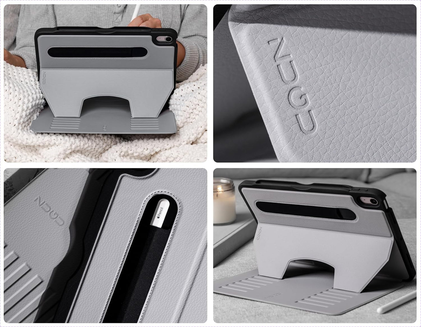 ZUGU iPad Pro 12.9 Case 2022/2021 6th & 5th Generation - Ultra Slim Protective Cover - Wireless Apple Pencil Charging - Convenient 10-Angle Magnetic Stand & Auto Sleep/Wake [ Black ]