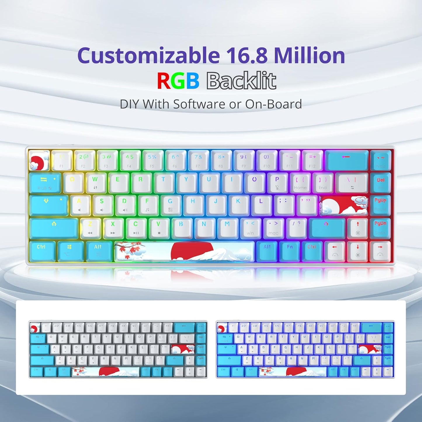 Owpkeenthy Full Size Green Mechanical Gaming Keyboard with Number Pad, Wired 100% Office NKRO Keyboard RGB Backlit 104 Keys with Red Switch for PC Gamer (104 Matcha)