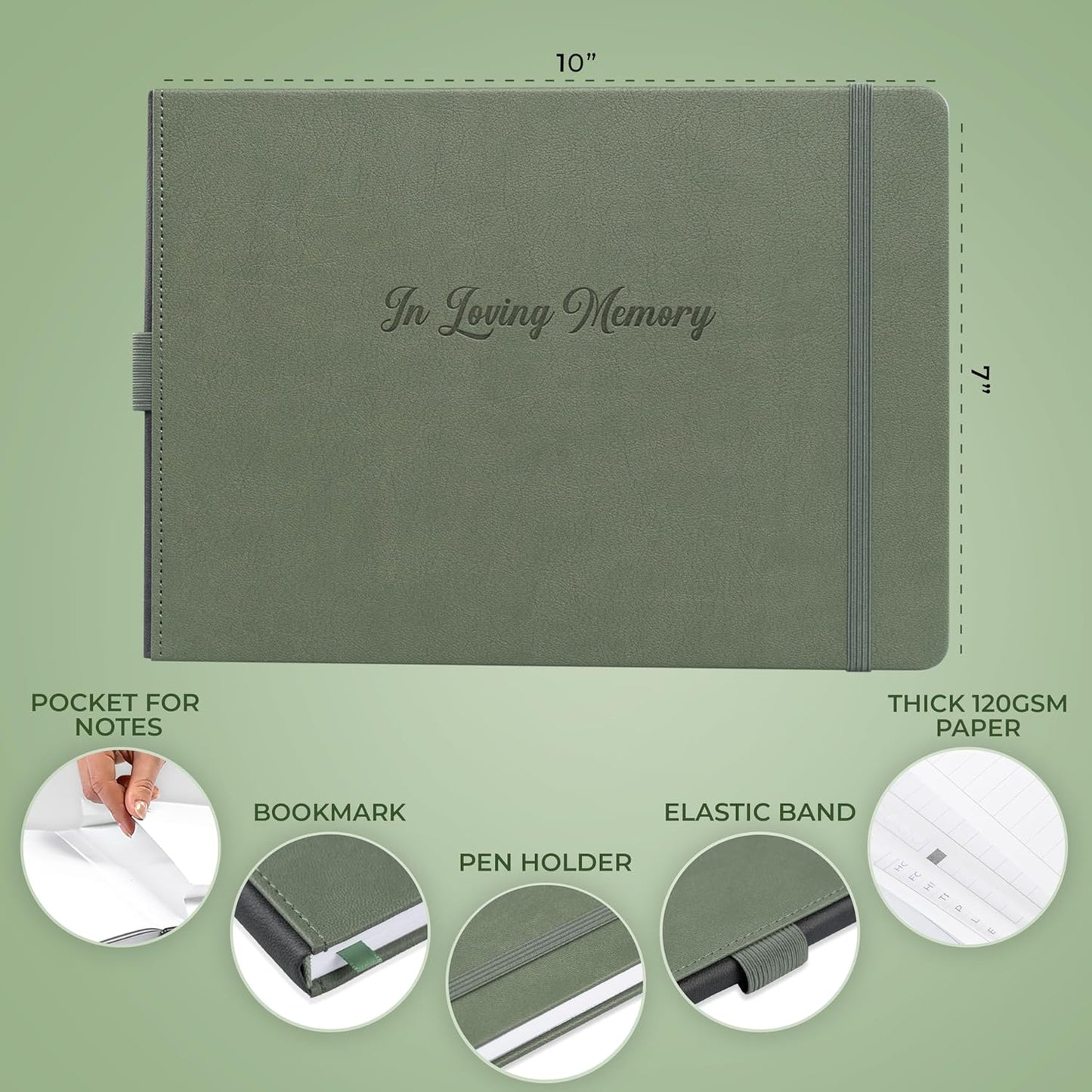 Skyline Funeral Guest Book for Memorial & Funeral Services – in Loving Memory Guest Sign in Book for Funerals – 738 Guest Entries with Name & Address, 129 Pages, Hardcover, 10x7″ (Purple) - PuriLite