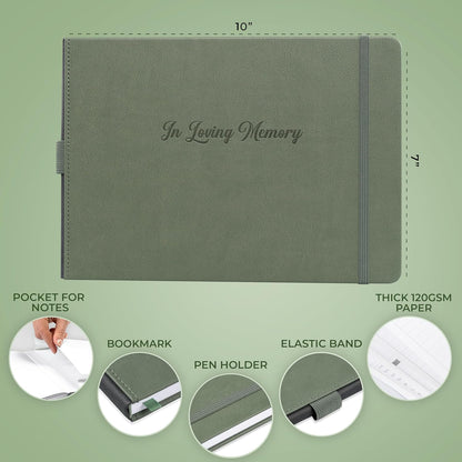Skyline Funeral Guest Book for Memorial & Funeral Services – in Loving Memory Guest Sign in Book for Funerals – 738 Guest Entries with Name & Address, 129 Pages, Hardcover, 10x7″ (Purple) - PuriLite