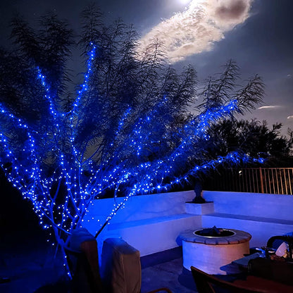 Solar Halloween Decoration Lights, JMEXSUSS 2 Pack 33FT 100 LED Orange and Purple Halloween String Lights, Halloween Lights with 8 Modes for Halloween Tree Yard Outdoor Spooky Party Garden Decorations