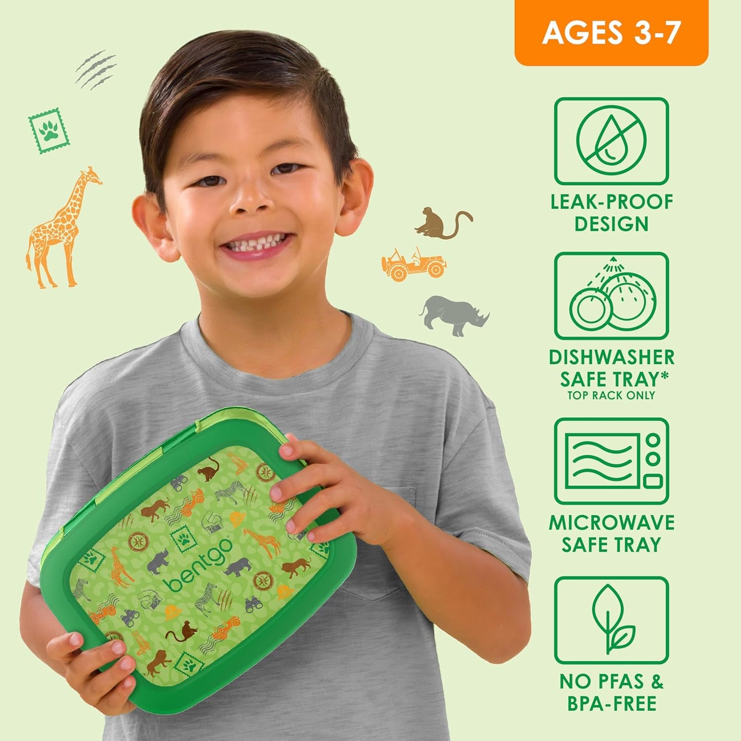Bentgo Kids Prints (Unicorn) - Leak-Proof, 5-Compartment Bento-Style Kids Lunch Box - Ideal Portion Sizes for Ages 3 to 7 - BPA-Free and Food-Safe Materials