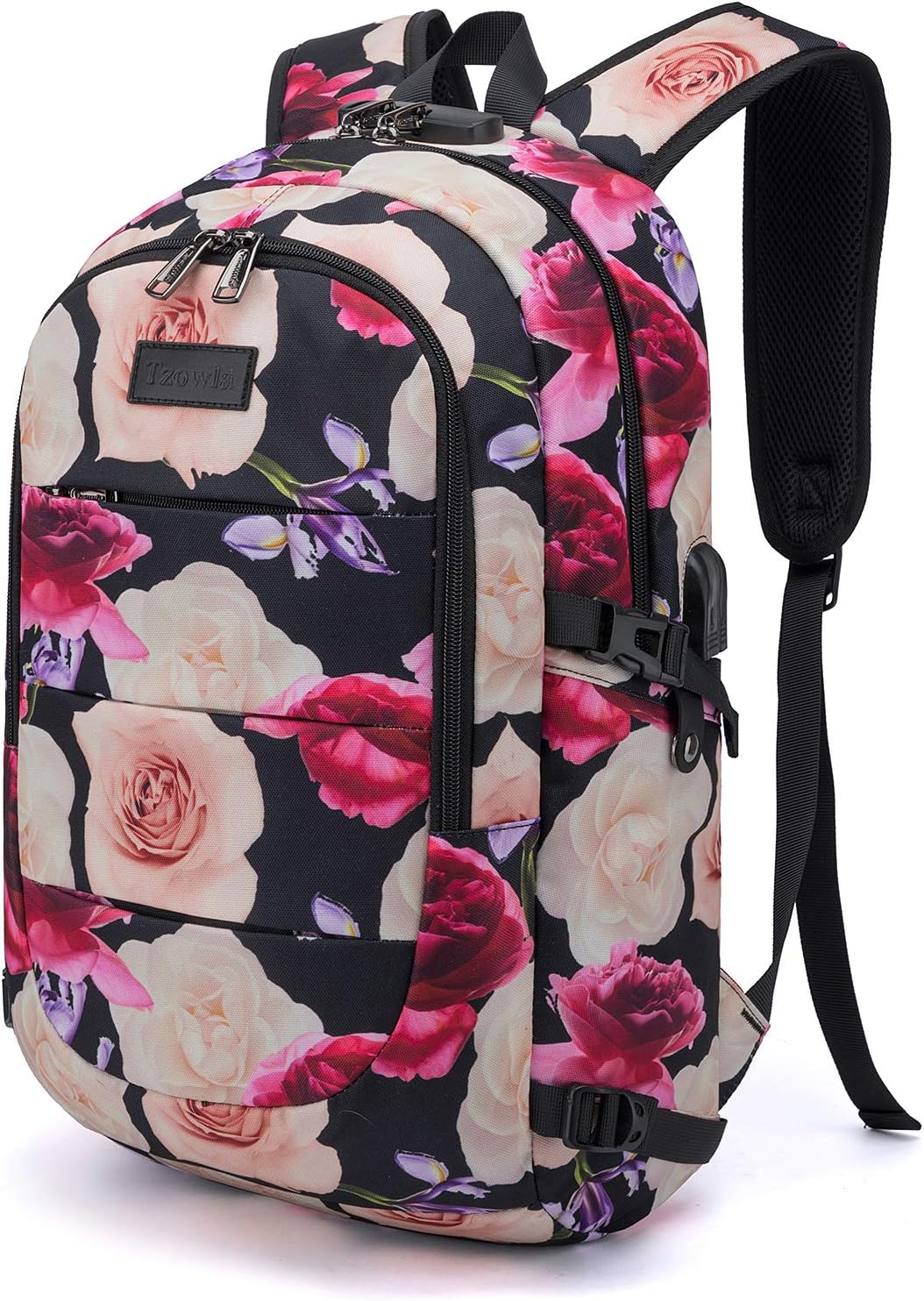 Tzowla Laptop Travel Slim School Backpack Water Resistant Anti-Theft Bag with USB Charging Port and Lock 15.6 Inch Computer Business Backpacks for Men Women College Student Gift,Bookbag Casual Daypack