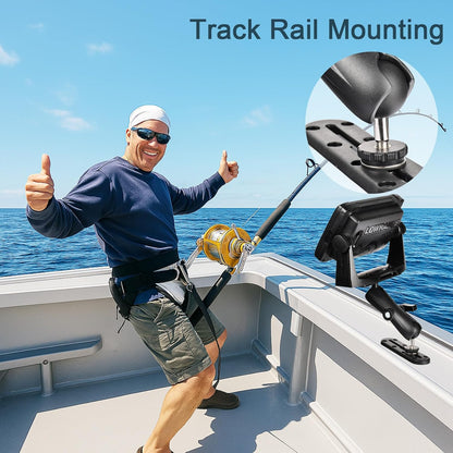VAUBORTTI Aluminum Fish Finder Mount, C-Size 1.5" Ball,T-Bolt Track Ball for Rail Tracks,Compatible with Lowrance, Garmin, Humminbird, Raymarine