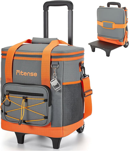 Fitense Soft Cooler Bag Insulated 50 Cans/33L, 27 Cans/20L Camping Cooler 4-Layer Leakproof, Collapsible Portable Lunch Cooler for Beach, Travel, Picnic, Grocery, Kayaking