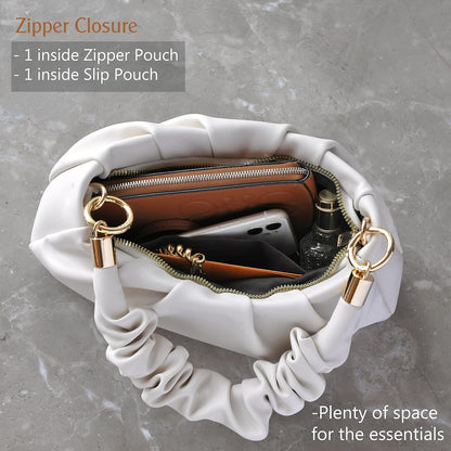 Cloud Pouch Bag Women Shoulder Handbag Soft Vegan Leather Vintage Hobo Chain Cross body Bag