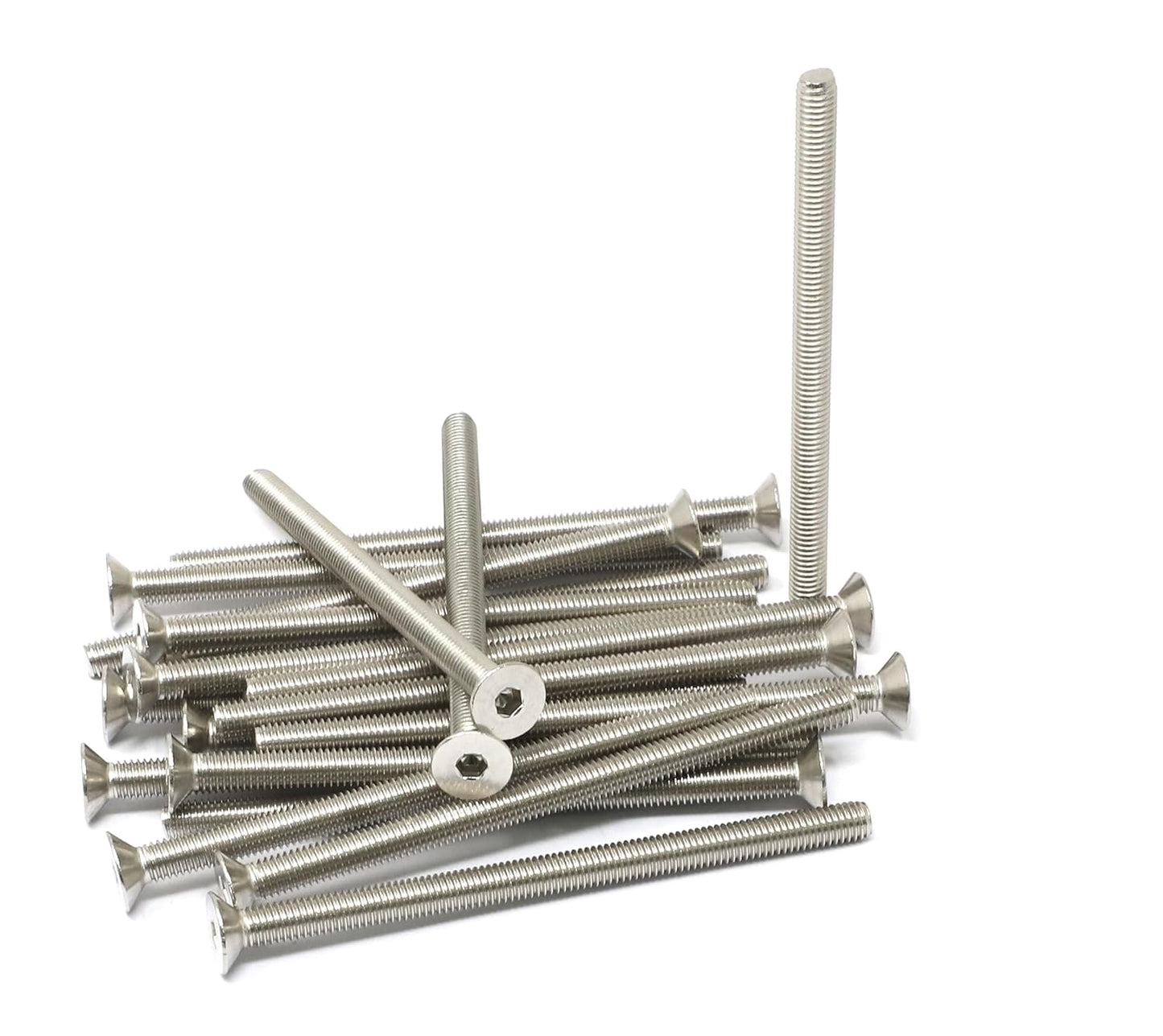 iexcell 5 Pcs M8 x 80mm Thread Pitch 1.25 mm Stainless Steel 304 Hex Socket Flat Head Cap Screws Bolts Kit
