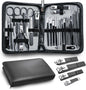 Manicure Set，30 in 1 Mens Set Professional，Nail Clipper for Men，Mens Nail Grooming Kit，Andrea Kit Women，Nail Care Women，with Luxury Leather Bag (Black)
