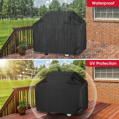 UNICOOK BBQ Cover 55 Inch, Heavy Duty Waterproof Housse BBQ, Special Fade and UV Resistant Outdoor Barbecue Grill Cover, Barbecue Accessories Compatible for Weber Char-Broil Brinkmann and More