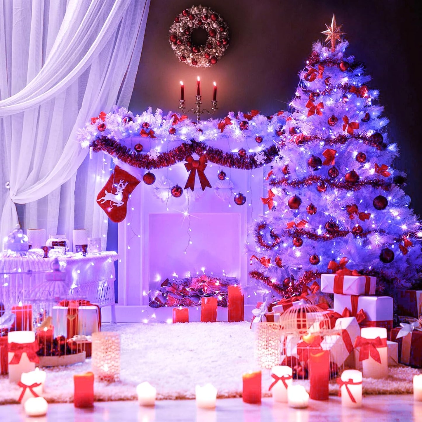 JMEXSUSS 66ft 200 LED Halloween Lights Outdoor, Orange String Lights Clear Wire, 8 Modes Orange Halloween Christmas String Lights Plug in for Tree Indoor Patio Garden Thanksgiving Decorations