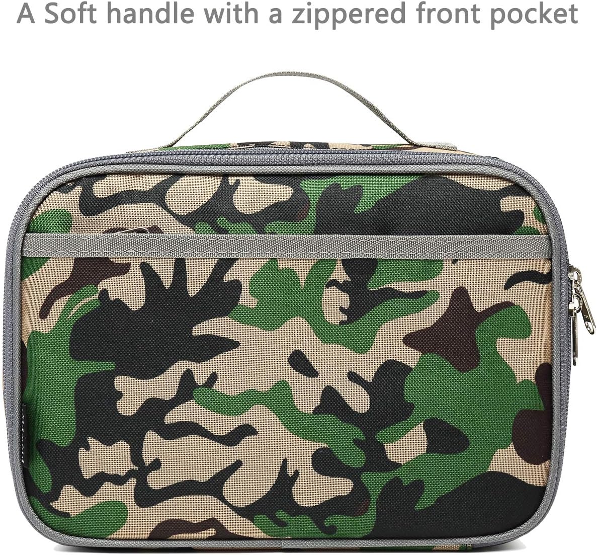FlowFly Kids Lunch Box Insulated Soft Bag Mini Cooler Back to School Thermal Meal Tote Kit for Girls, Boys, Black