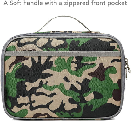 FlowFly Kids Lunch Box Insulated Soft Bag Mini Cooler Back to School Thermal Meal Tote Kit for Girls, Boys, Black