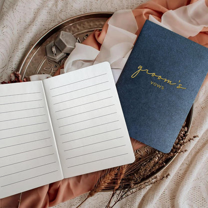 WeddingGiftsWedding Vow Books His and Hers Soft Touch Gold Foil Engraving Vow Books Wedding Essentials Wedding Accessories(TR-HH-Black)