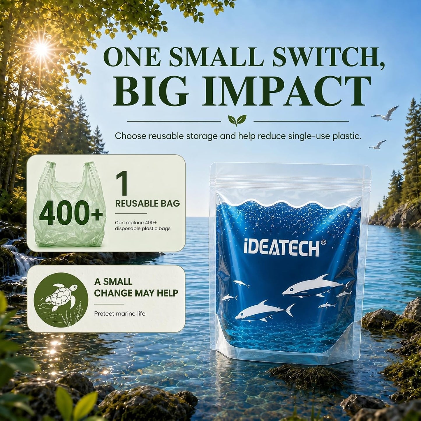 Dishwasher Safe Reusable Storage Bags Stand Up - BPA Free PEVE Reusable Sandwich Bags - Leakproof Gallon Freezer Bags, Silicone Food Storage Bags (20 Pack- 6Gallon+6Sandwich+8Snack)