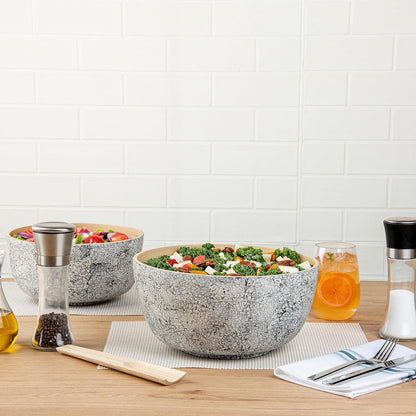 Restaurantware-Bambuddha 51 Ounce Extra Large Salad Bowl, 1 Heavy-Duty Round Salad Bowl - Sustainable, Reusable, Blue Bamboo Serving Dish, for Serving Salads, Fruits, and Appetizers