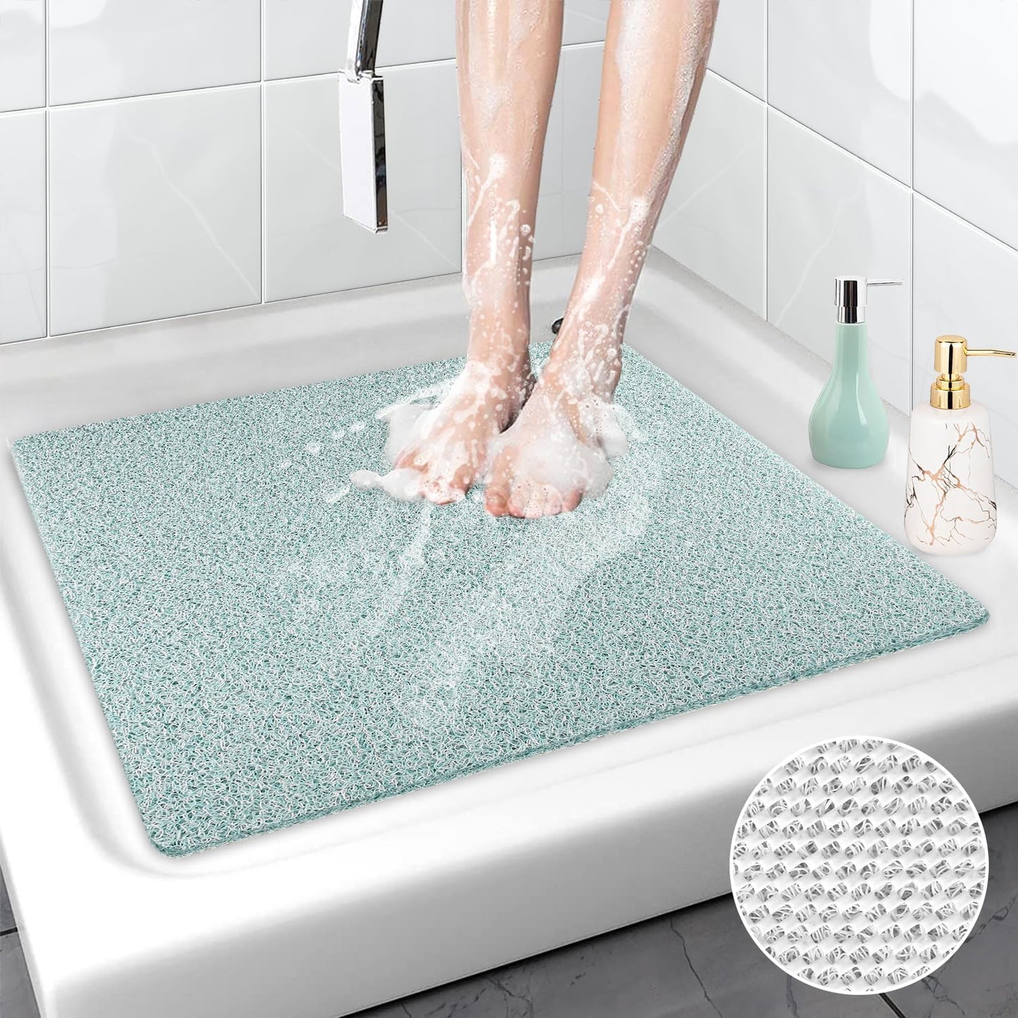 Loofah Mats for Shower, Non Slip | Quick Drying | Soft on Your Feet | Soft Textured Shower Mat Bath Mat Bathtub Mat Massage Mat Loofah Mat for Bathroom,Shower Tub or Wet Areas