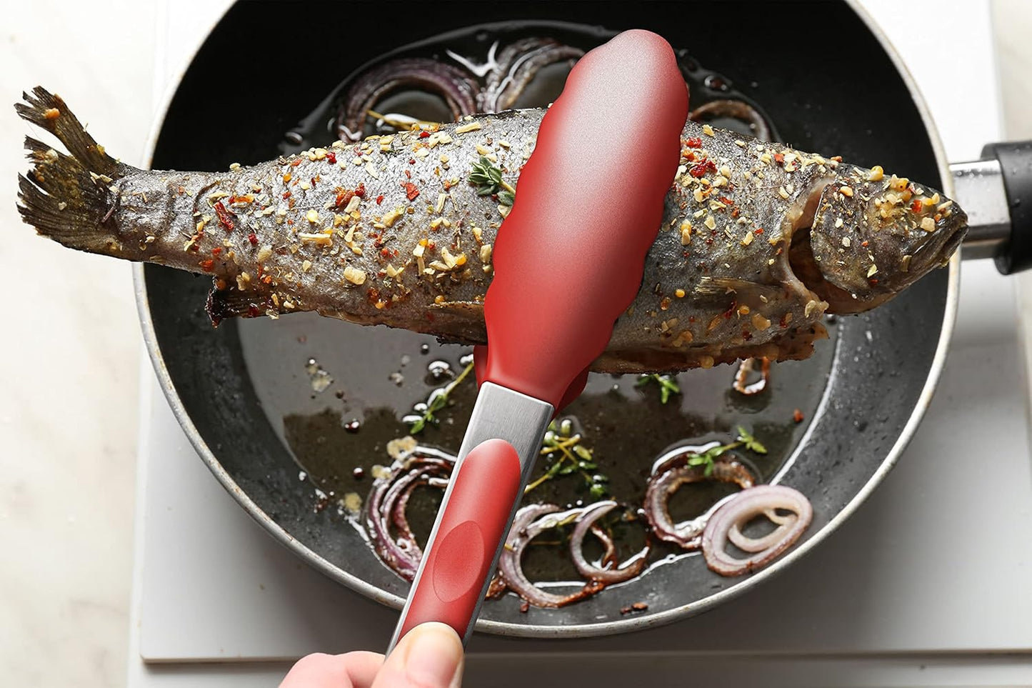 Purilite Select Silicone &amp; Stainless Steel Kitchen Tongs