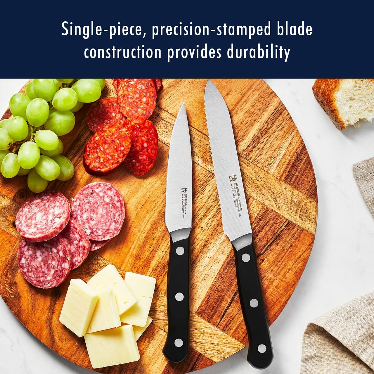 HENCKELS Solution Razor-Sharp 16-pc Self Sharpening Knife Block Set, Chef Knife, Bread Knife, Steak Knife, German Engineered Informed by 100+ Years of Mastery