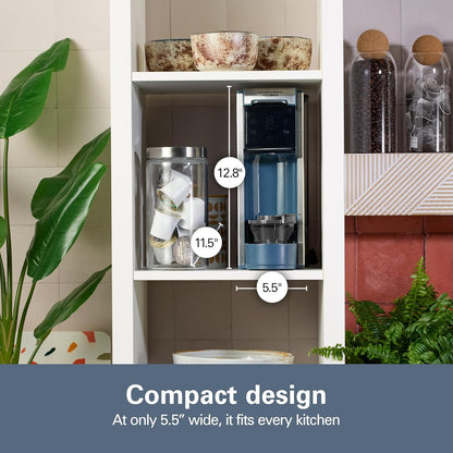 Hamilton Beach FlexBrew Advanced 4-in-1 Single Serve Hot & Iced Coffee Maker with Removable 45 oz. Water Reservoir, Use Pod Packs and Grounds, Fast Brewing, 1125 watts, Kitchen Makeover Blue,49936