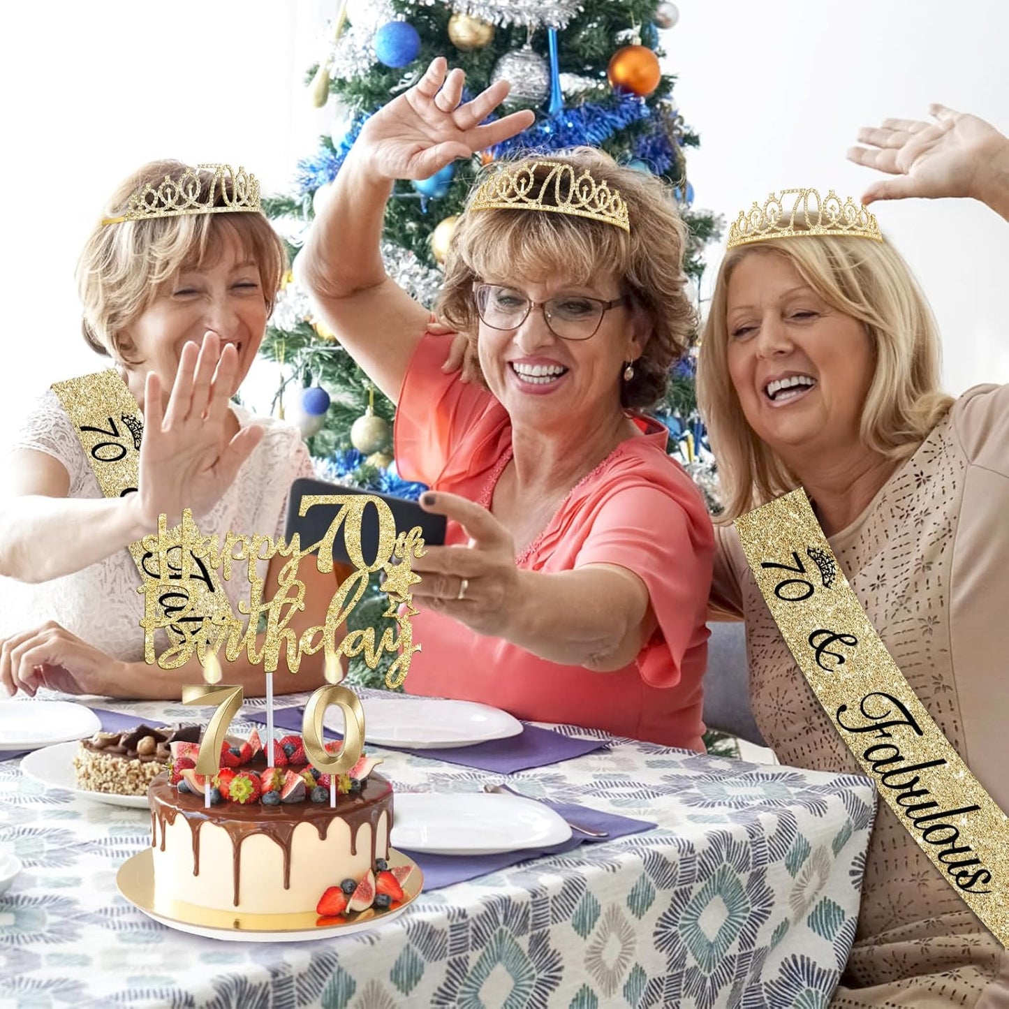 65th Birthday Decorations for Women, Including 65th Birthday Sash and Crown, Cake Topper and Candles, Number Balloons Rose Gold, 65 Year Old Gifts for Women