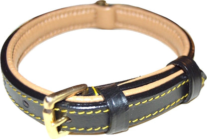 Soft Touch Collars Padded Leather Dog Collar, Large Brown - Genuine Real Leather, 24" Long x 1.5 Wide, Fits Neck Size 18" to 21" Inches