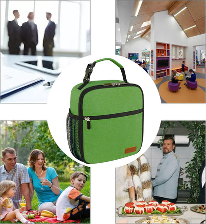 Lunch Box for Men Women Adults Small Lunch Bag for Office Work Picnic - Reusable Portable Lunchbox, Black