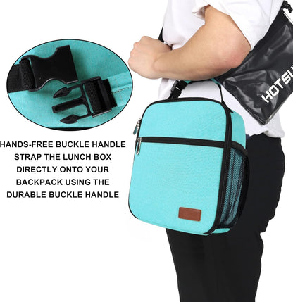 Lunch Box for Men Women Adults Small Lunch Bag for Office Work Picnic - Reusable Portable Lunchbox, Black