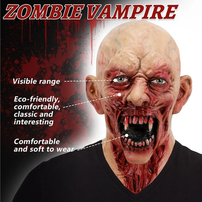Scary Halloween Vampire Zombie Mask Bloody Biochemical Monster Mask Walking Dead Demon Headgear Cosplay Props