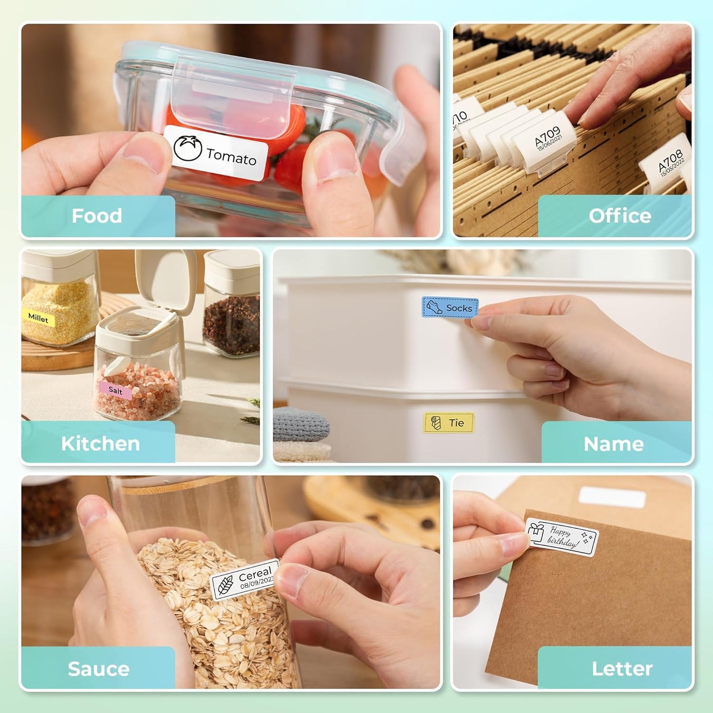 Label Maker Machine with Tape, P21 Portable Bluetooth Label Printer, Wireless Built-in Cutter Sticker Maker Mini Label Makers with Multiple Templates for Organizing Storage Office Home, Black