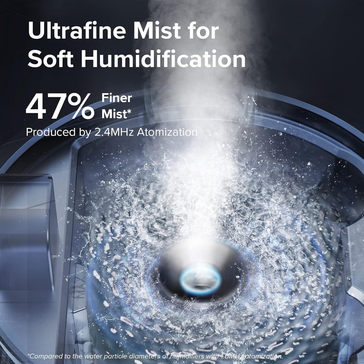 3L Cool Mist Humidifier for Bedroom and Large Room Top Fill Quiet Ultrasonic Humidifier with 360 Degree Nozzle for Nursery Home and Plants - PuriLite