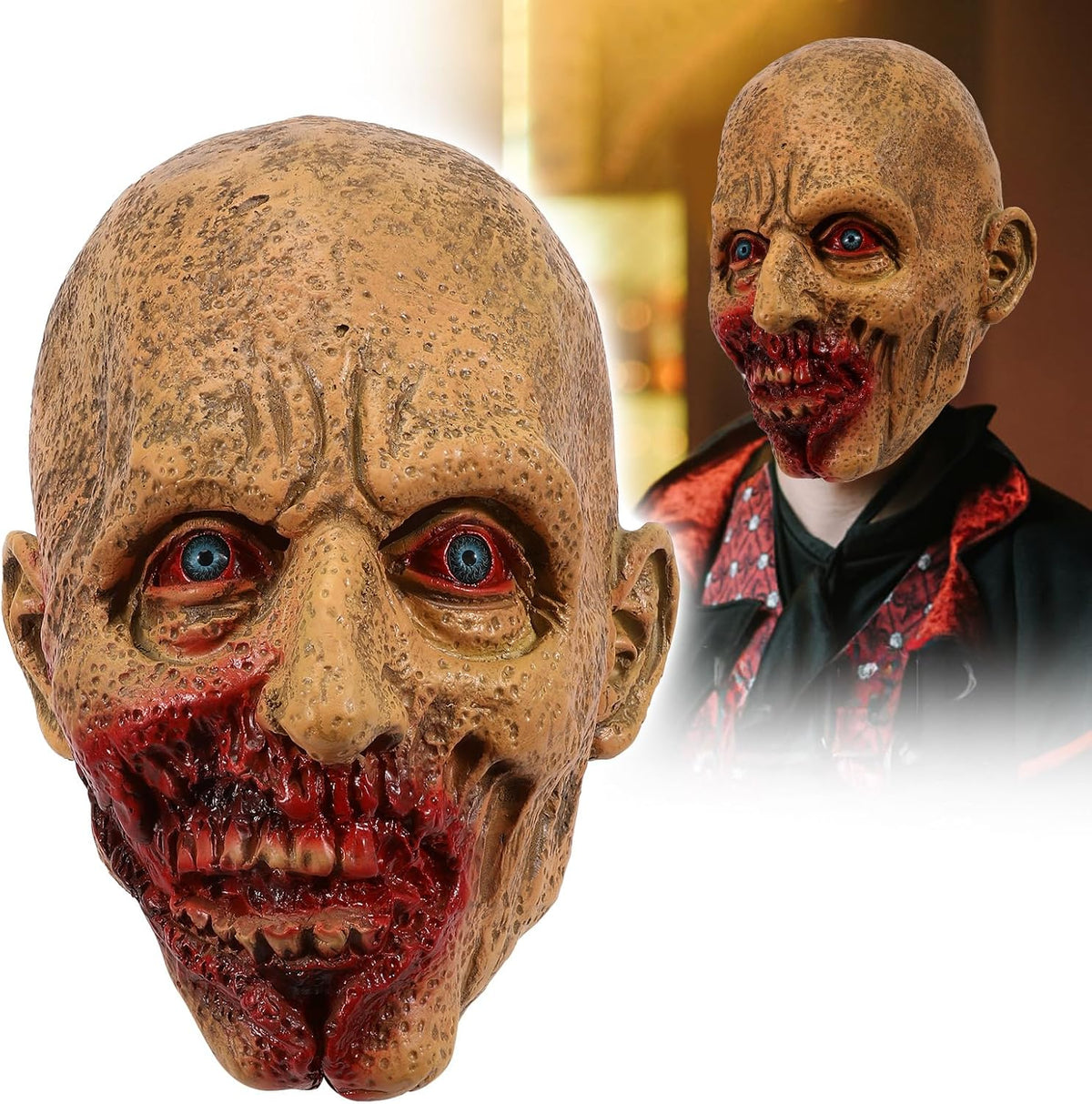Scary Halloween Zombie Mask Realistic Walking Dead Demon Monster Mask Halloween Costume Cosplay Props