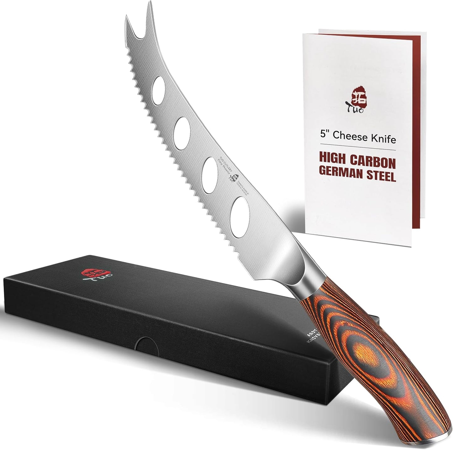 TUO Boning Knife - Razor Sharp Fillet Knife - High Carbon German Stainless Steel Kitchen Cutlery - Pakkawood Handle - Luxurious Gift Box Included - 7 inch - Fiery Phoenix Series