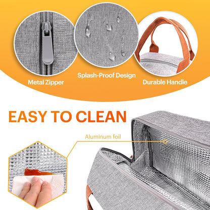 Lunch Bag for Women & Men Adult Insulated Lunch Box, Small Leakproof Cooler Food Lunch Containers Reusable High Capacity Lunch Tote Bags for Work, Travel, Outdoor