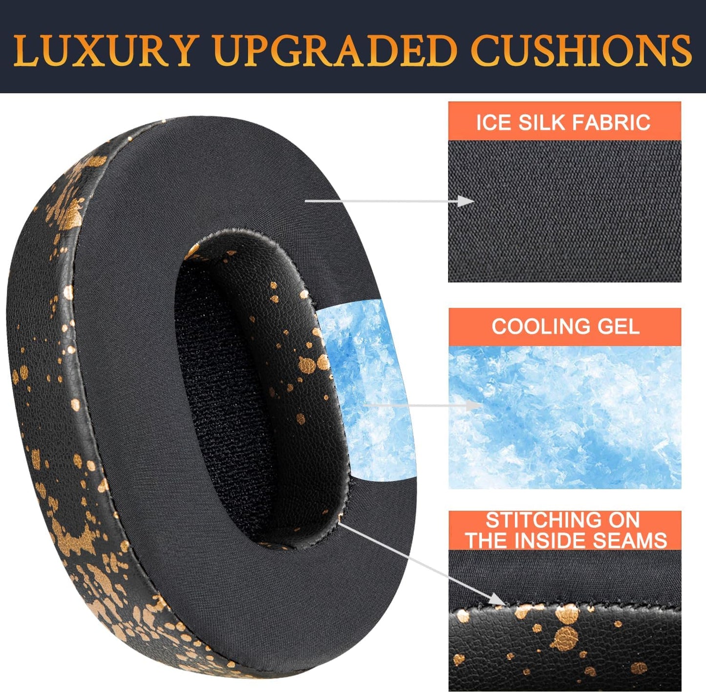 SOULWIT Replacement Earpads for Skullcandy Hesh 3/ANC/Evo & Crusher Wireless/ANC/Evo & Venue ANC Over-Ear Headphones, Ear Pads Cushions with Noise Isolation Foam - Hesh3 PL Black