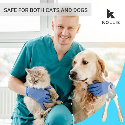 Kollie Dog Nail Clippers with Light LED, Cat Nail Clippers, Dog Nail Trimmer, Coupe Griffe Chien Avec Lumiere, Coupe Griffe Chat, Razor Sharp Stainless Steel Blades with Safety Guard