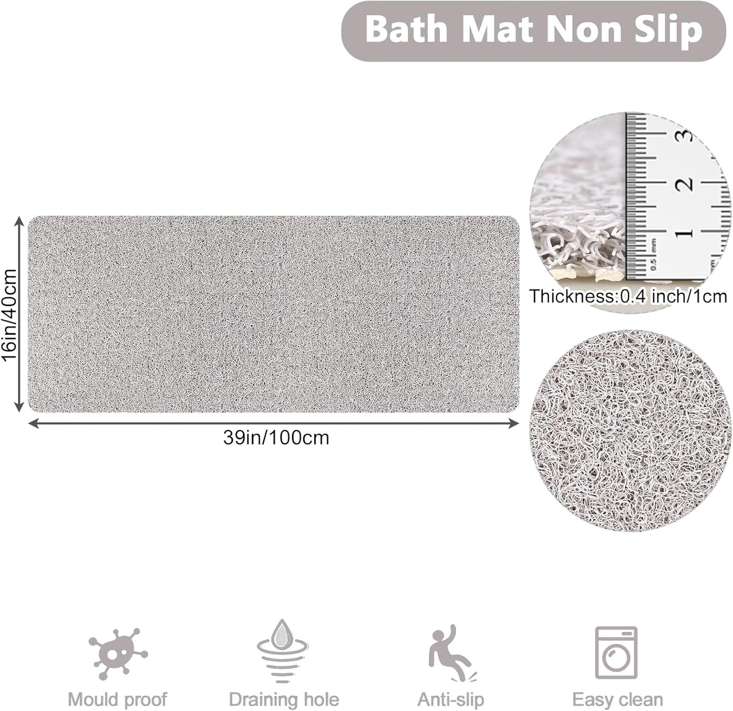 Loofah Mats for Shower, Non Slip | Quick Drying | Soft on Your Feet | Soft Textured Shower Mat Bath Mat Bathtub Mat Massage Mat Loofah Mat for Bathroom,Shower Tub or Wet Areas