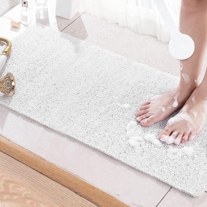 Square Shower Mat, Non Slip Bath Mat, Loofah Shower Stall Mats for Walk-in Shower, 32 x 32 Inches Shower Floor Mat with Drain, Bath Mats for Showers Bathroom, Tub, Seniors