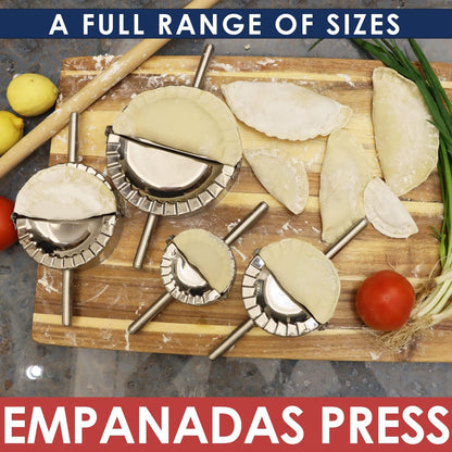 Best Utensils Stainless Steel Empanada Press Ravioli Mold Pierogi Dumpling Maker Wrapper Pastry Dough Cutter Kitchen Accessories (XL: 6 inch)