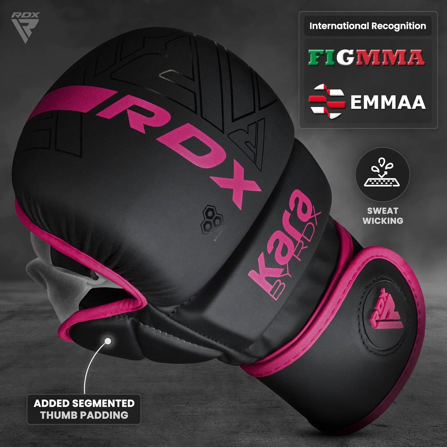 RDX MMA Gloves Sparring Grappling, Hybrid Open Palm Martial Arts Mitts Men Women, Maya Hide Leather Wrist Support, Cage Fighting Combat Sports, Muay Thai Training, Punching Bag and Kickboxing