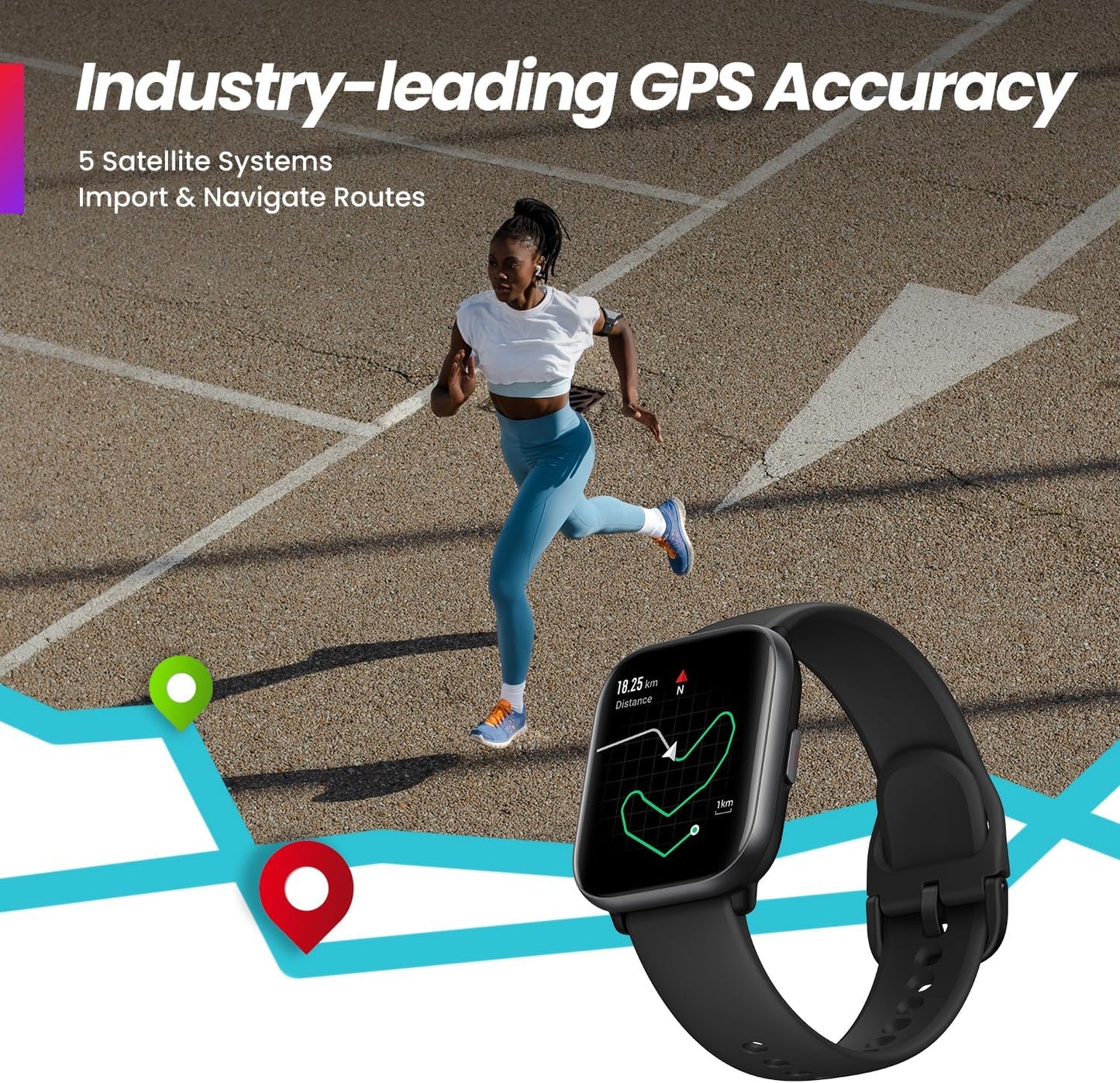 Amazfit Active Smart Watch 42mm, AI Fitness Tracker & Sleep Coach, GPS, Amazon Alexa Built-in, Bluetooth, 14-Day Battery, 120+ Sports Modes, Android & iPhone, Black