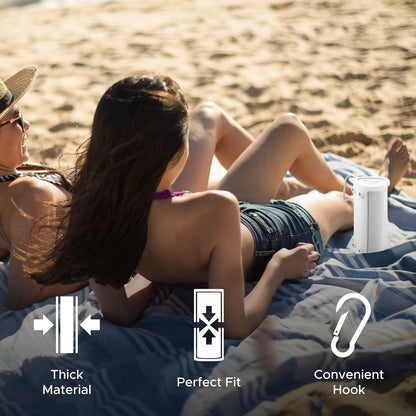 Heavy Duty Protective Silicone Carrying Case for Sonos Roam 2 | New White Color | Now Includes Bluetooth Button for Roam2 | Protect Your Wireless Bluetooth Speaker Using This Cover/Sleeve