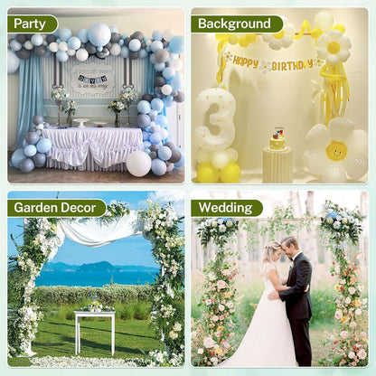 8FT Adjustable Square Backdrop Stand, Wedding Arch Frame, Heavy Duty Backdrop Stand, Adjustable Metal Backdrop Stand with Storage Bag, Backdrop Frame for Baby Shower Birthday Party, Anniversary