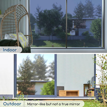 rabbitgoo Window Films for Privacy, Static Cling Frosted Glass Sticker, Non-Adhesive Privacy Film Sun Blocking Window Covering Frosting Vinyl Bathroom Sliding Glass Door, 44.5 x 200cm, Pure Frosted