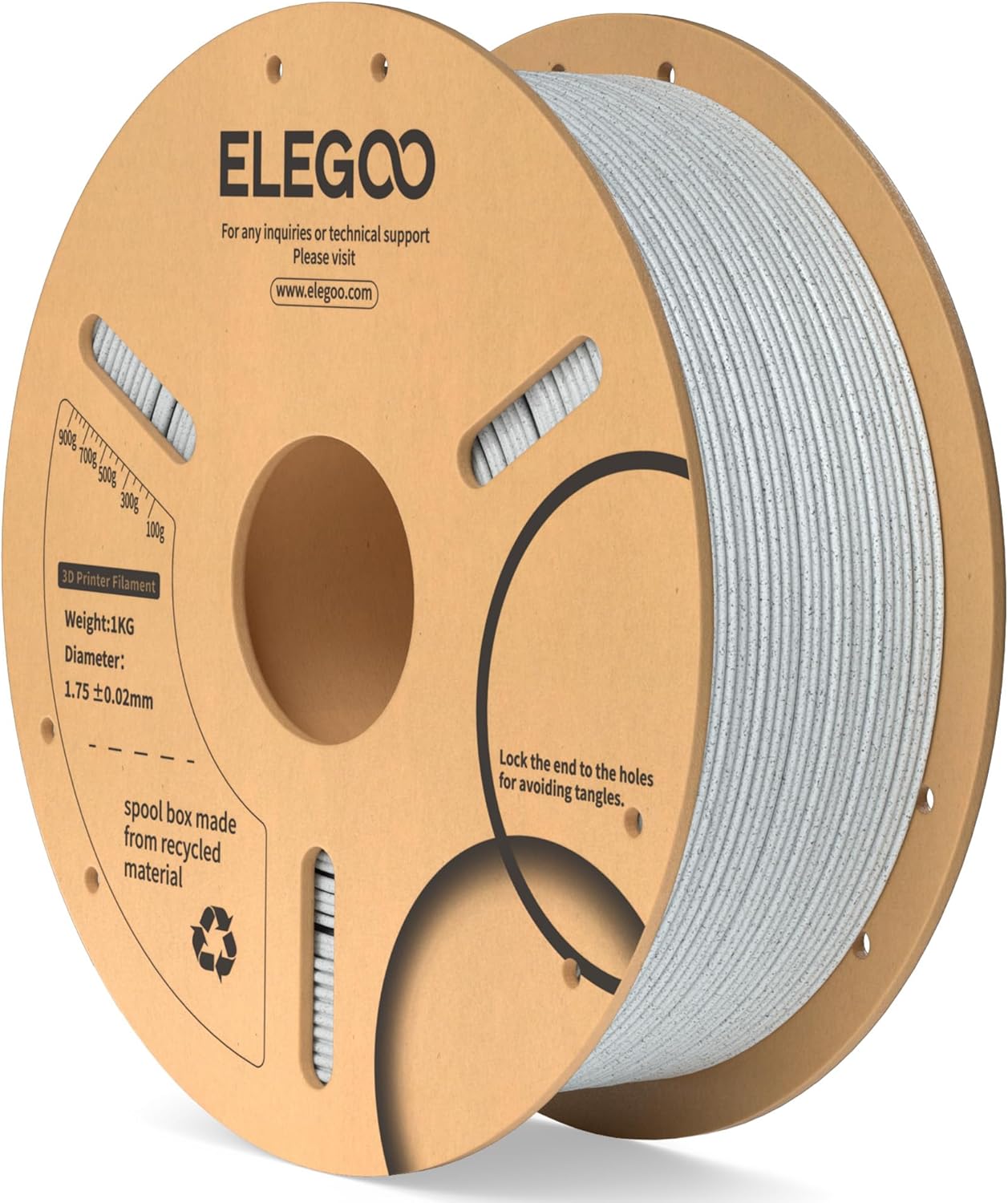 ELEGOO PLA Filament 1.75mm Black 1KG,3D Printer Filament Dimensional Accuracy +/- 0.02mm,1kg Cardboard Spool(2.2lbs) 3D Printing Filament Fits for Most FDM 3D Printers