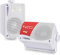 3-Way Weatherproof Outdoor Speaker Set - 3.5 Inch 200W Pair of Marine Grade Mount Speakers - in a Heavy Duty ABS Enclosure Grill - Home, Boat, Poolside, Patio, Indoor Outdoor Use - Pyle PLMR24 (White)